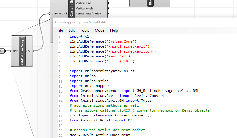 Scripting-Workflow der Rhino.Inside.Revit API